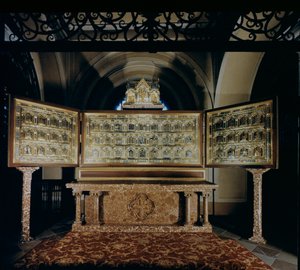 Het Verduner Altaar, met 51 panelen die bijbelse scènes uitbeelden, 1181 door Nicholas of Verdun
